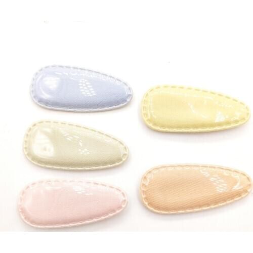 20pcs/lot 5cm shiny Pu felt padded applique snap clip cover for bb hair clip accessories