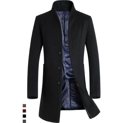 2021 winter casual Mens wool Jackets and coats men slim fit business brown wool overcoat jacket male woolen outwear clothing
