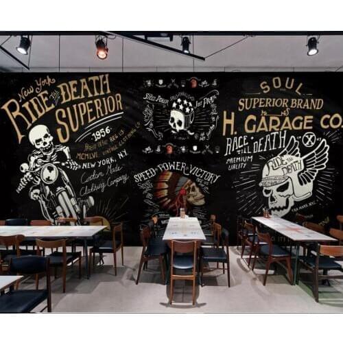 3d wallpaper custom photo European and American punk motorcycle gimmick bar living room 3d wall murals wallpaper for walls 3 d