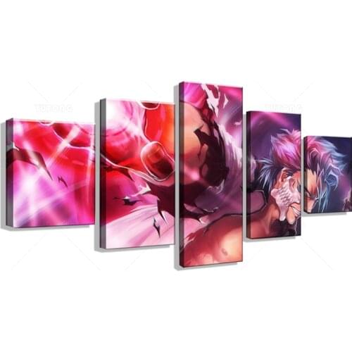 5pcs HD Print Picture Bleach Anime Poster Cuadros Decoracion Pictures Canvas Wall Art For Home Decor Wall Decor