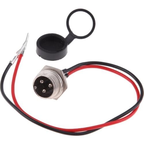 8.3'' Black Universal 3 Pin Male Battery Charger Connector Plug Adapter for E-Bike