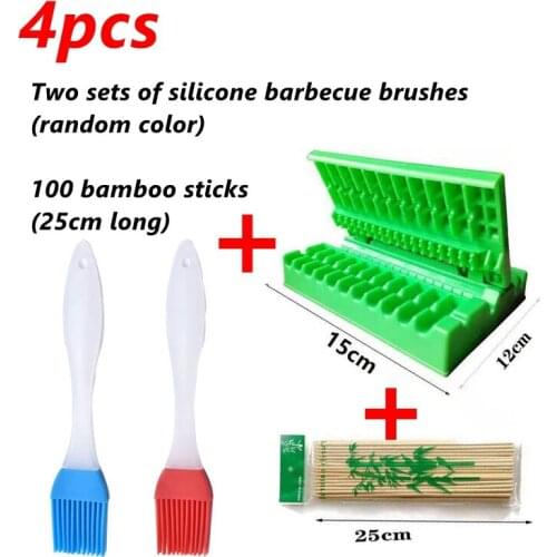 Skewers Kebab Maker Box Beef Pork Meat Barbecue Stringer Machine Vegetables String Grill Kitchen Accessories Outdoor BBQ Gadgets