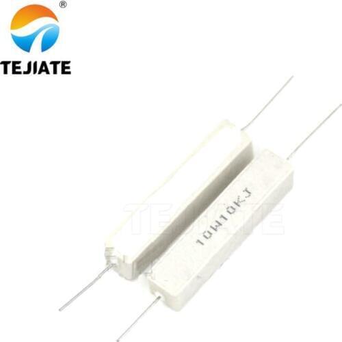 10pcs 10W Cement resistance resistor 1 2 5 8 10 15 20 25 100 ohm 1R 2R 5R 8R 10R 15R 20R 25R 100R 1k 2k 10k