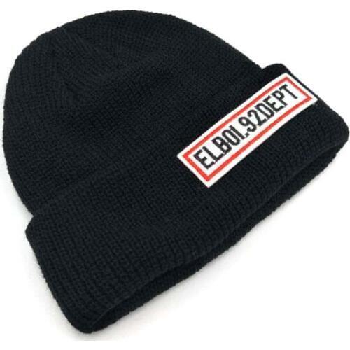 Korean Patch Letter Children Knitted Caps Autumn Brand Warm Acrylic Cotton Hats For Boy Girl Flanging Skullies Beanies Pompom