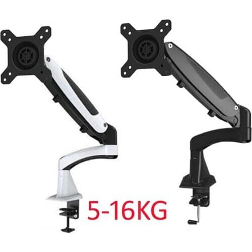 DL-GST112F 10-27" air press gas strut tilt lcd TV desk mount swivel 5-16KG monitor table bracket screen desktop shelf with clamp