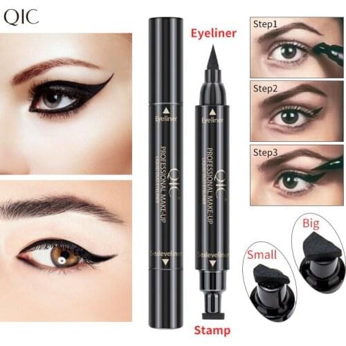 2-in-1 Double Head Eyeliner Double-headed Triangle Wing Seal Eyeliner Waterproof and Non-smudge Cosmetics Eyeliner Adhesive Pen