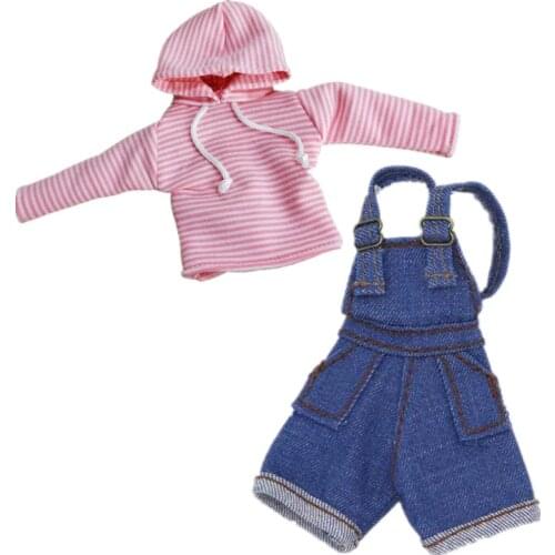 Denim Overalls Doll Accessories 1/6 Dolls Clothes Vinyl Doll Toy Strap Pants Fashion Clothes for Diy Dress Up