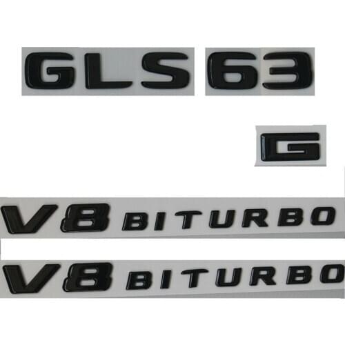 Gloss Black Letters GLS63 FOR A M G V8 BITURBO Badges Emblems W166