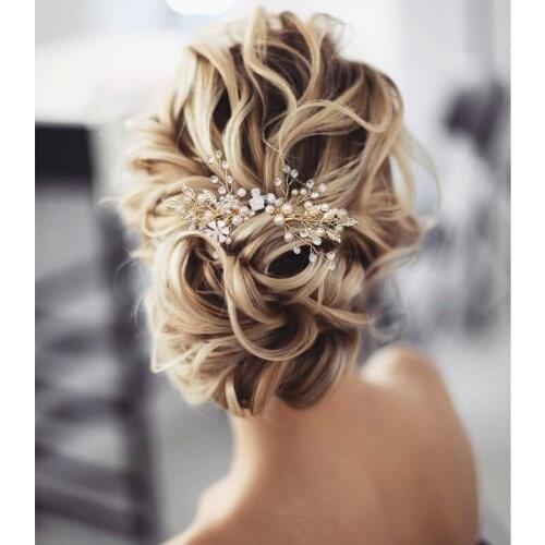 Crystal Bridal Hair Comb Pearl Wedding Hair Combs Bridal Comb Pearl Hair Combs Hair Comb for Wedding Bridal Hair Piece 7*11CM