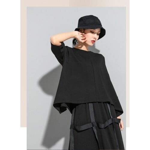 Foreign trade tide brand short large size loose T-shirt European and American 2021 summer new zipper dark personalized top