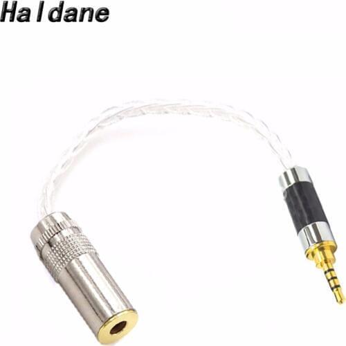 Free Shipping Haldane 10cm 2.5mm TRRS Balanced to 4.4mm Balanced Female 7N OCC Silver Plated Audio Adapter Cable