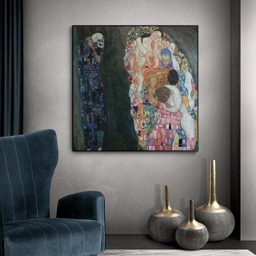 Klimt Famous Oil Painting Dead and Alive Canvas Print Wall Nordic Art Picture Living Room Decoration Home Decoration