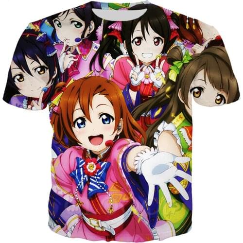 Fashion Classic Love Live 3D Print T-shirt Men Women Japanese Anime Girl Jogging Sweatshirt Short Sleeve Casual Streetwear Tops