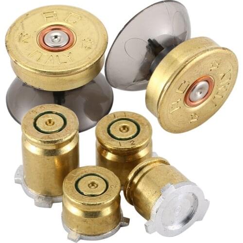 New 6pcs/sets 4x Brass Bullet Buttons ABXY Mod Kit + 2 Thumbsticks for XBOX One Controller/for Sony PS4 Controller ABXY Mod Kit