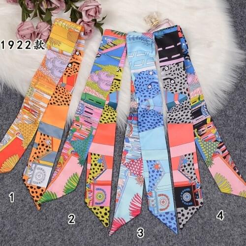 New Design Leopard Animal Town 2020 Luxury Brand Skinny Scarf Women Hair Neck Silk Scarf For Ladies Foulard Headband Bag Scarves