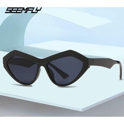 Seemfly New Vintage Fashion Cat Eye Sunglasses Female Irregular Candy Color Sun Glasses Outdoor Traveling Shades Eyewear UV400