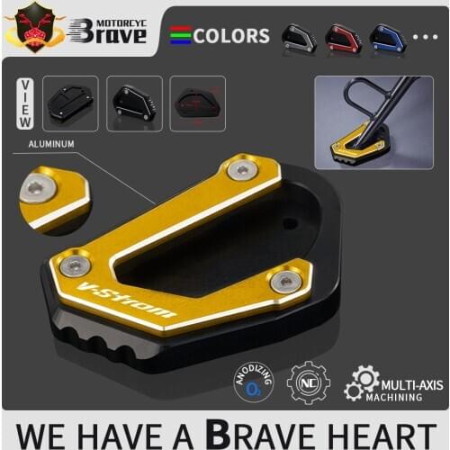 Motorcycle CNC Kickstand Foot Side Stand Extension Pad Support Plate For Suzuki DL650 V-Strom 650 XT 650XT Vstrom 650 2012-2020
