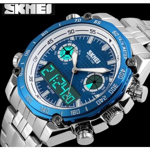 Skmei Sports Watches Men Luxury Brand Quartz Men Digital LED Clock Male Full Steel Army Military Wrist Watch relogio masculino