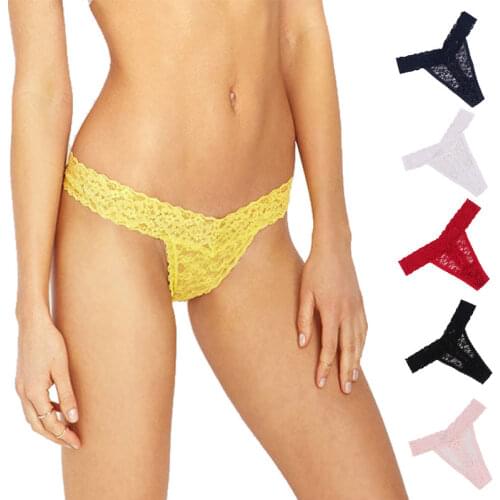 Sexy Mini Thong Panties Female Sex Lace G-String Underwear Women G String V-String High Quality Floral Micro Panty calcinha