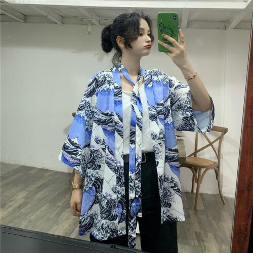 Traditional Japanese kimono cardigan bathrobe women traditional Japanese new kimono Japanese clothing women charming quimono cardigan