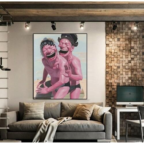 Yue Min Jun Humous Artworks By Hand Painted On Canvas For Wall Picture Decoration Oil Painting For Decorative