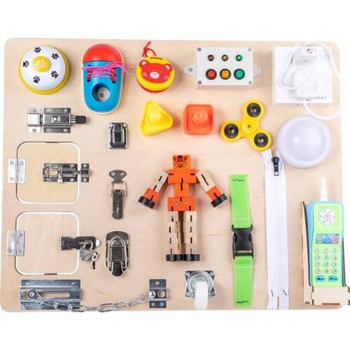 Busy Board Montessori Unlock Toy Essential Educational Sensory Board For Toddlers Busyboard Intelligence Development Educational