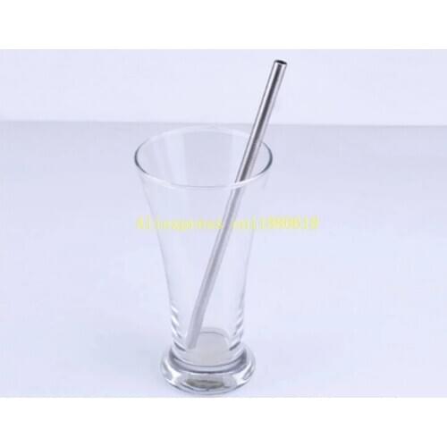 100pcs/lot DHL Fedex Free Shipping 6mm 8" Eco Friendly Stainless Steel Drinking Straws Bend & straight Smoothies Reusable Straw