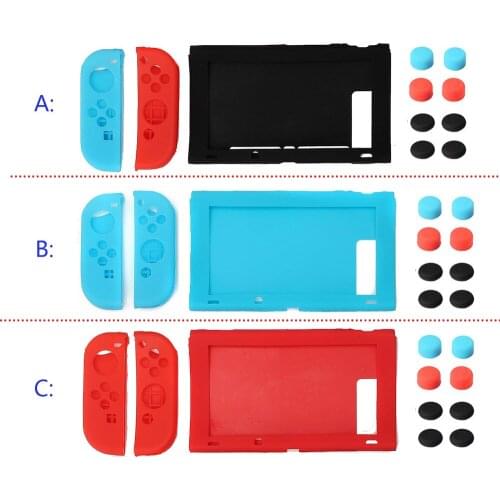 11-In-1 Silicone Case Cover Joystick Cap for Nintendo Switch Game NS NX Video Game Console for Gamepad