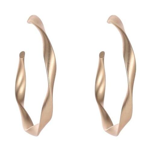 2019 Simple Geometry Earring Gold Sliver Color Retro Personality Matte Earrings Fashion Large Hollow Drop Earrings Jewelry Gift