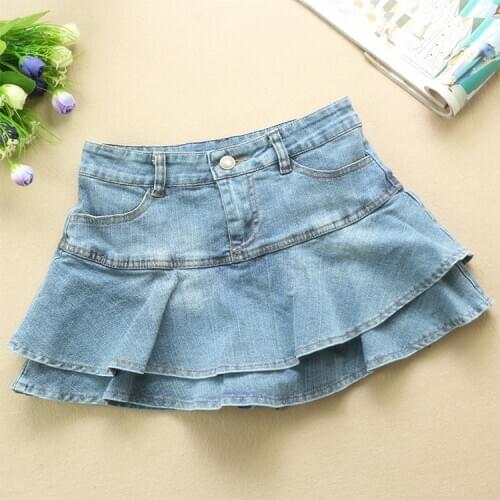 2021 Summer Low Waist A Line Denim Skirt Women Sexy Pleated Mini Jeans Skirts Korean Style Casual Faldas Mujer DQ1281