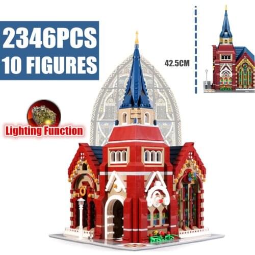 New 2346PCS 10 FIGURES The Union Church Street View Idea City Creator Model Building Blocks Bricks Toys Kid Gift Christmas