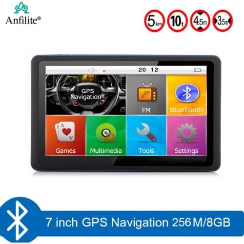 Anfilite 7 inch 800*480 truck gps navigator Bluetooth avin DDR3 256M rom 8GB win CE 6.0 MTK vehicle car 800MHZ 3D GPS Navigation