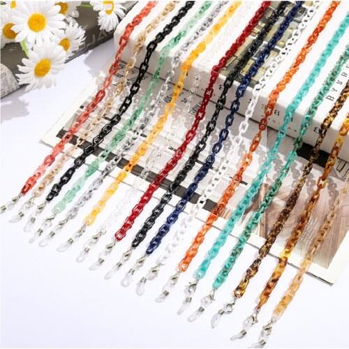 Non-slip Eyeglasses Chain solid color Eye chain mask chain Anti-lost Resin Cord Holder Sunglasses Rope Hang Mask Necklaces Chain