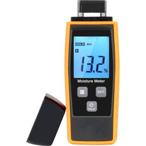 Large LCD Digital Wood Moisture Meter 0-80% Portable Cement Mortar Humidity Tester Timber Damp Detector Backlight Reading Lock