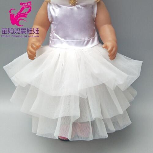For 43cm baby dolls white lace wedding dress suit for 18" girls doll vintage bride dress children gift play toy wearing