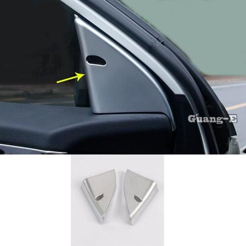 For Nissan Qashqai 2019 2020 2021 Car Chrome Stick Car A Column Audio Speak Window Windshield Side Triangle Lamp Trim 2pcs