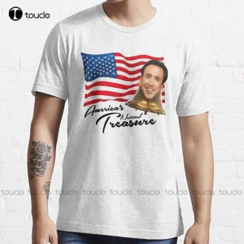 AmericaS National Treasure - Nicolas Cage Cage Face Christmas Black Text T-Shirt Cotton Tee Shirt Unisex workout shirts women