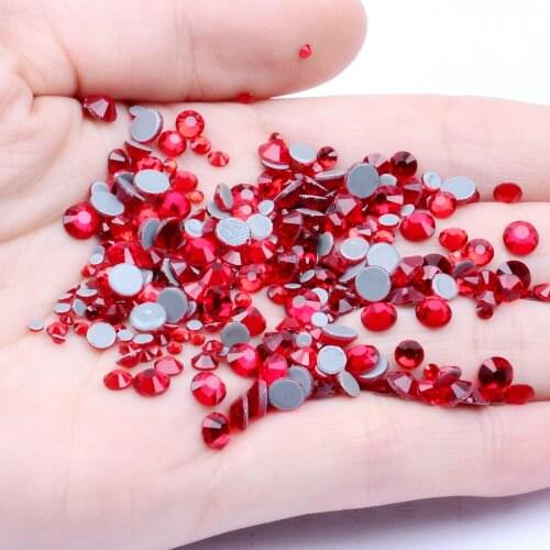 Crystal Hotfix DIY Rhinestones For Nails ss6-ss30 And Mixed Siam Strass Nail Art Glass Stone Glitter Decoration Design