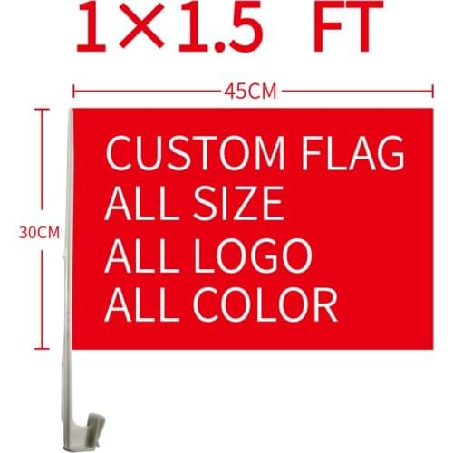 Best Sale Competitive Price Custom Print Car Flag 30X45CM Polyester Design Company Logo Business Hanging Free Shipping