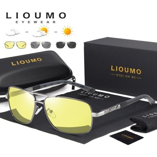 LIOUMO Brand Polarized Sunglasses Men Photochromic Sun Glasses Women Driving Glasses Anti-Glare UV400 Goggle gafas de sol hombre
