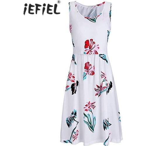 Maternity Clothes Dress Sleeveless Floral Tunic Breastfeeding Dresses Pregnancy Clothes Summer Nursing Dress For Pregnant Women