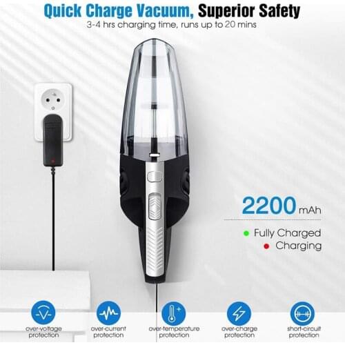 Handheld Vacuum Cordless Powerful Cyclone Suction Portable Rechargeable Vacuum Cleaner 6053 Quick Charge Cleaner Wet and Dry