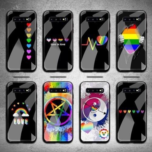 Rainbow Gay Lesbian LGBT Phone Case Tempered Glass For Samsung S20 Plus S7 S8 S9 S10 Plus Note 8 9 10 Plus