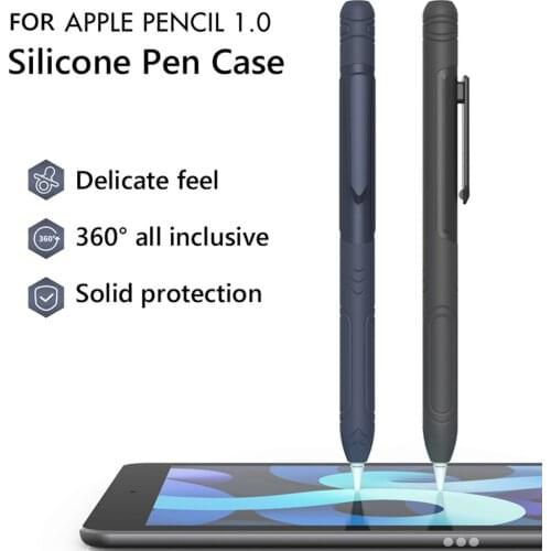 Silicone Protective Case for Apple Pencil 1 Stylus,Pencil Case Holder with Built-in Clip,Soft Anti Slip Protective Sleeve Cover