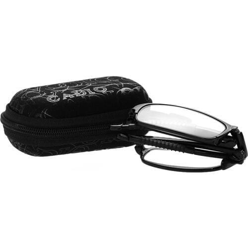 Hot Unisex Foldable Reading Glasses Ultralight Magnifying Metal Frame Vision Care Folding Eyeglasses Eyewear With Case