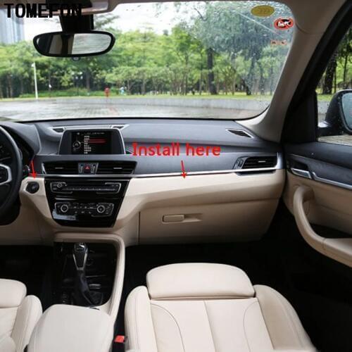 TOMEFON For BMW X1 F48 2016 2017 2018 LHD ABS Carbon Fiber Wood Special Paint Interior Front Seat Panel Air Vent Styling 2pcs