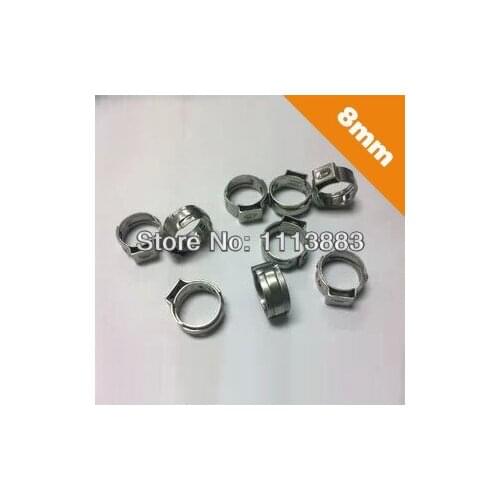 High Quality 304 Stainless Steel 6.8mm-8mm Single Ear Stepless Pinch Clamps