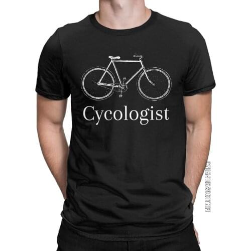 Funny Cycologist Mountain Bike T-Shirts Men Crewneck 100% Cotton T Shirts Classic Short Sleeve Tee Shirt Plus Size Tops
