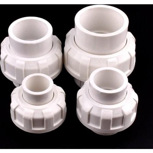 1Pc 20 25 32 40 50mm ID Quality Thickening White PVC Union Joint PVC Pipe Connector For Irrigation Garden Hydroponic System