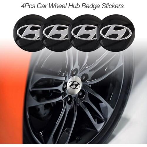 4Pcs 56mm Car Accessorie Wheel Hub Cap Badge Stickers For Hyundai Equus Scoupe Tiburon I10 I20 I30 GDI Tucson Accent Azera Jens